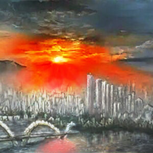 Dragon Bridge Da Nang printable wall art-Sunrise Over the Dragon Bridge Da Nang printable wall art digital download